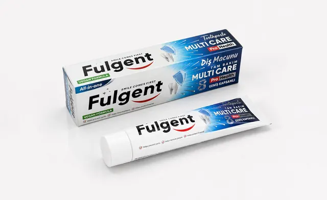 Fulgent Multi-Care toothpaste and carton