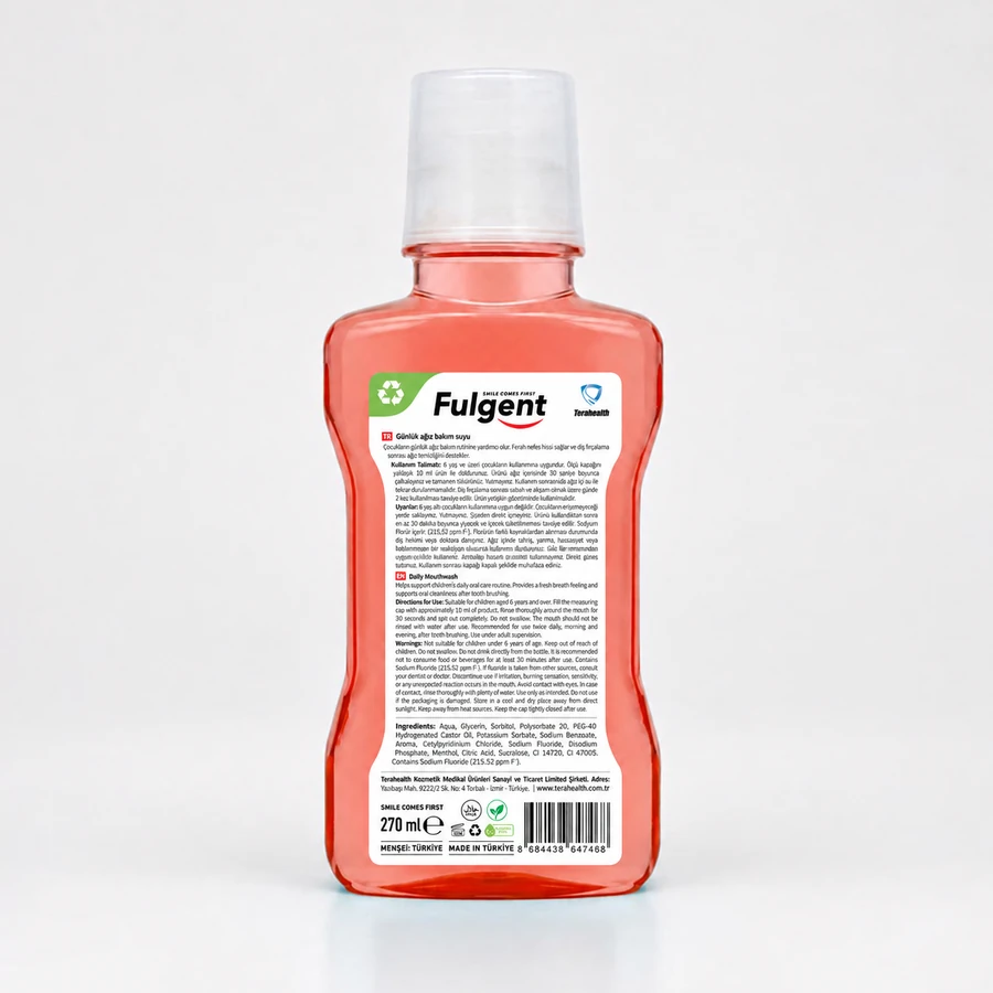 Dino Kids Strawberry Mouthwash back view